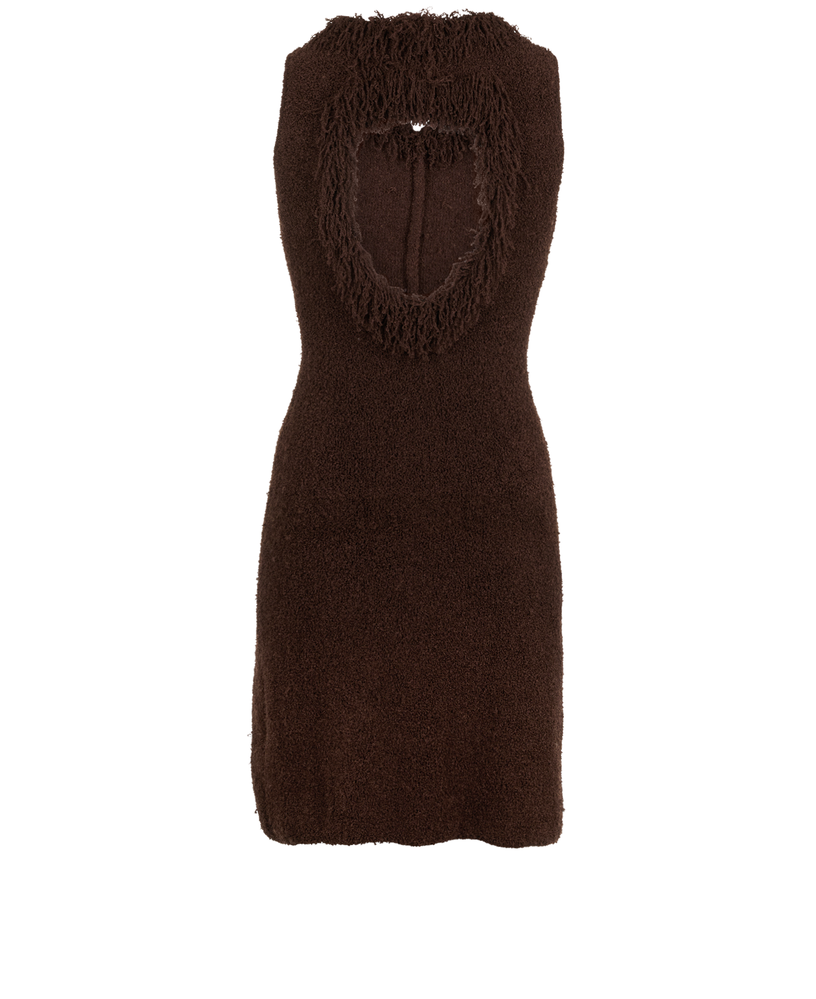 Bottega Veneta Cut-Out Toweling Knit Dress, &pound;250, Clothing, Brown, Viscose, Back view