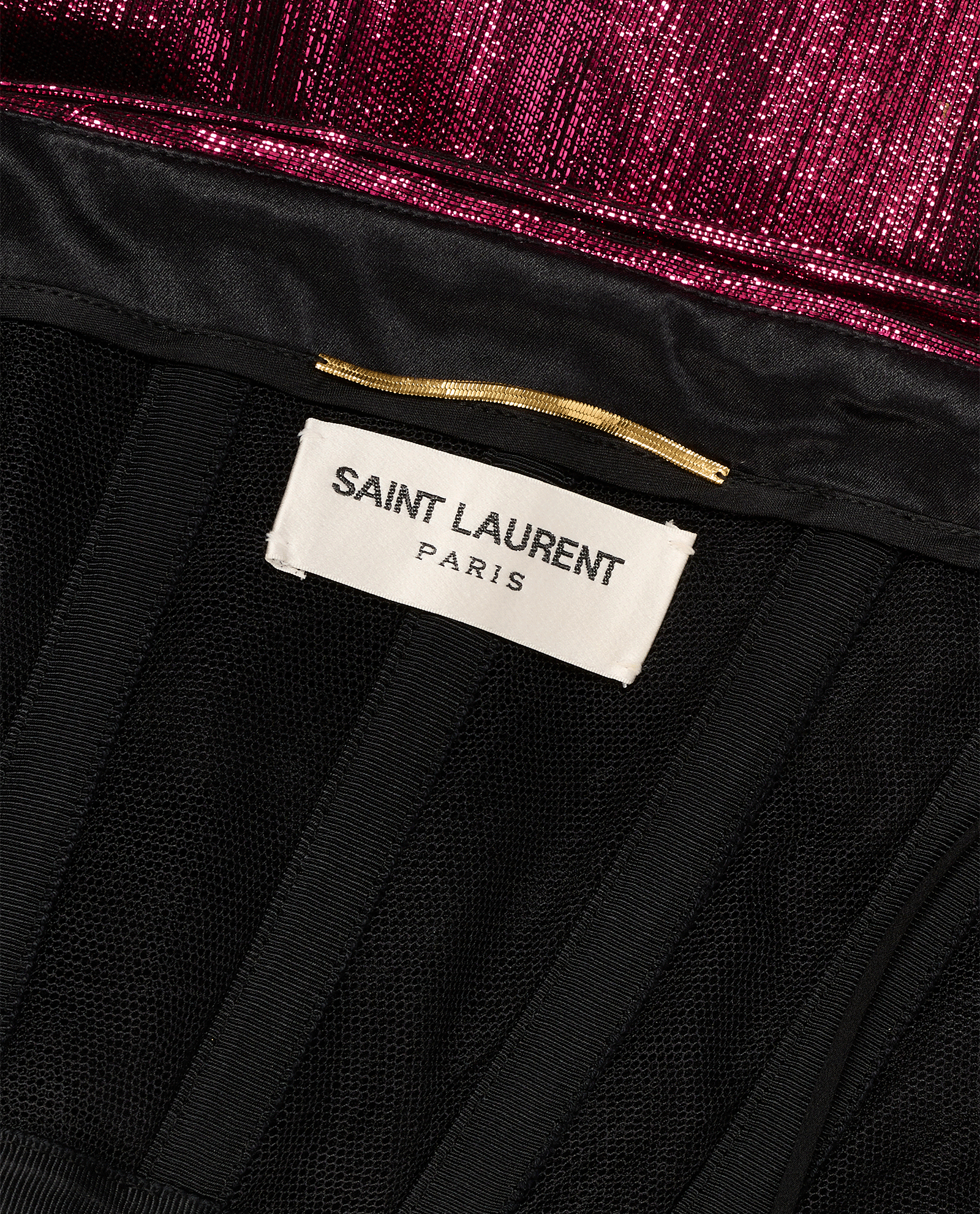 Saint Laurent One-Shoulder Lame Mini Dress, &pound;350, Clothing, Pink, Acetate/Viscose, Other view