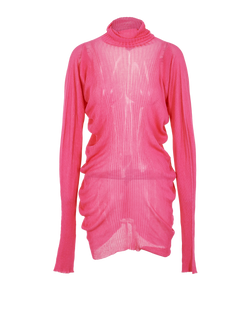 Bottega Veneta Ribbed Dress, Silk, Pink, Sz M, 3*