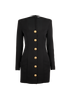 Balmain  Square Neck Mini Dress, &pound;350, Clothing, Black, Wool, Front view