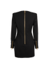 Balmain  Square Neck Mini Dress, &pound;350, Clothing, Black, Wool, Back view