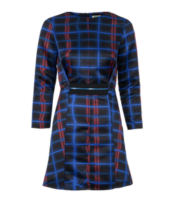Kenzo Patterned Mini Dress, Polyester, Blue, UK6, 2*