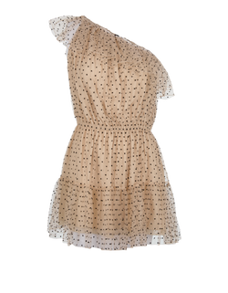 Gucci Polka Dots One Shoulder Dress, Poly, Beige, UK10, 3*