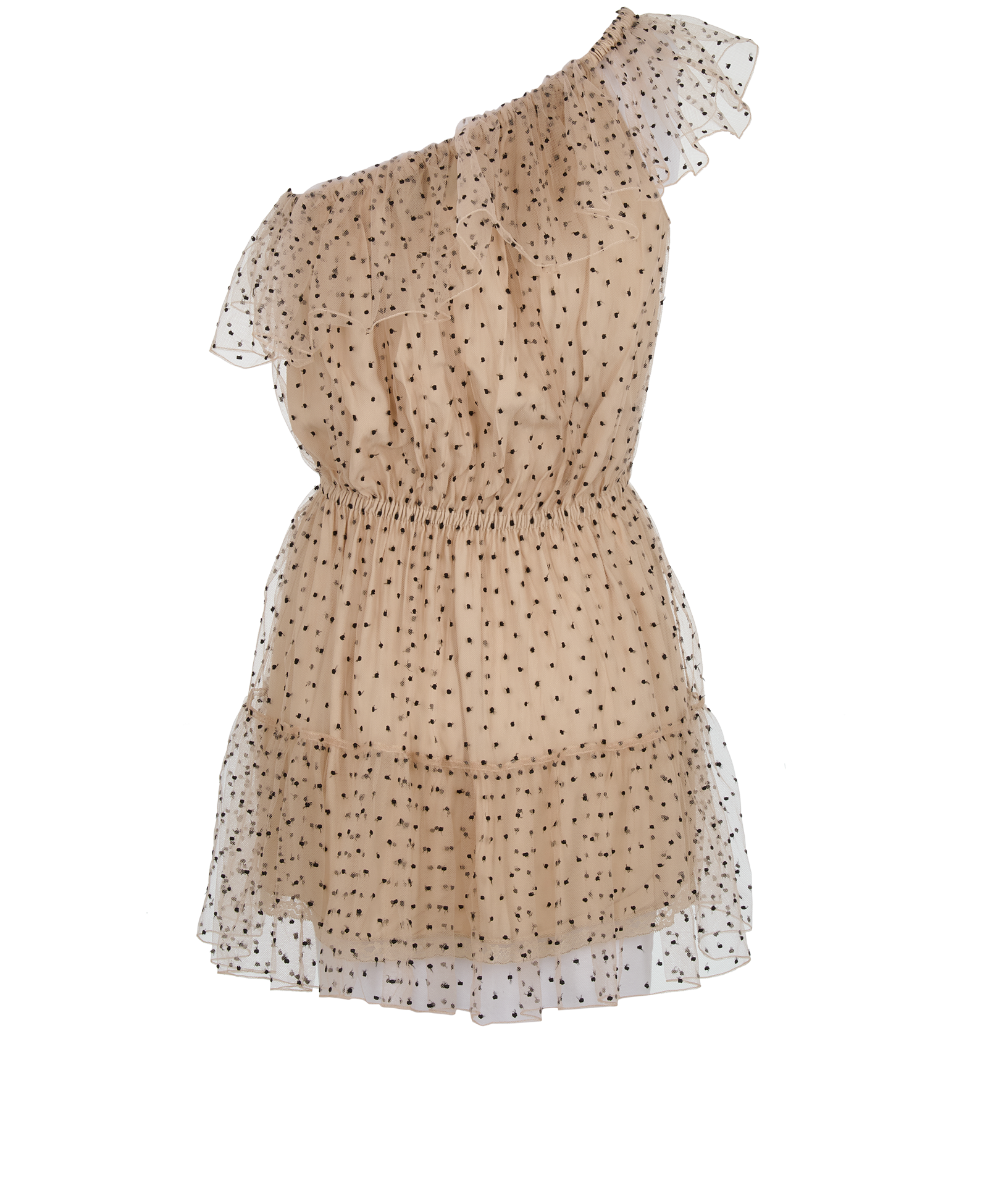 Gucci Polka Dots One Shoulder Dress, &pound;230, Clothing, Beige, Polyester (Polymer), Back view
