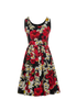 Dolce & Gabbana Poppy And Daisy Dress, &pound;260, Clothing, Black/Red, Cotton, Front view