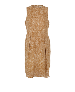 Gucci Animal Print Sleeveless Dress, Silk, Tan, UK 14, 3*