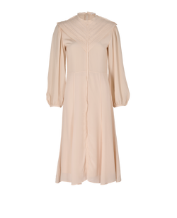 Chloe Raw-Trimmed Pleated Dress, Silk, Pink, UK 8, 3*