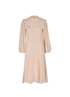 Chloe Raw-Trimmed Pleated Dress, &pound;110, Clothing, Pink, Silk, Front view