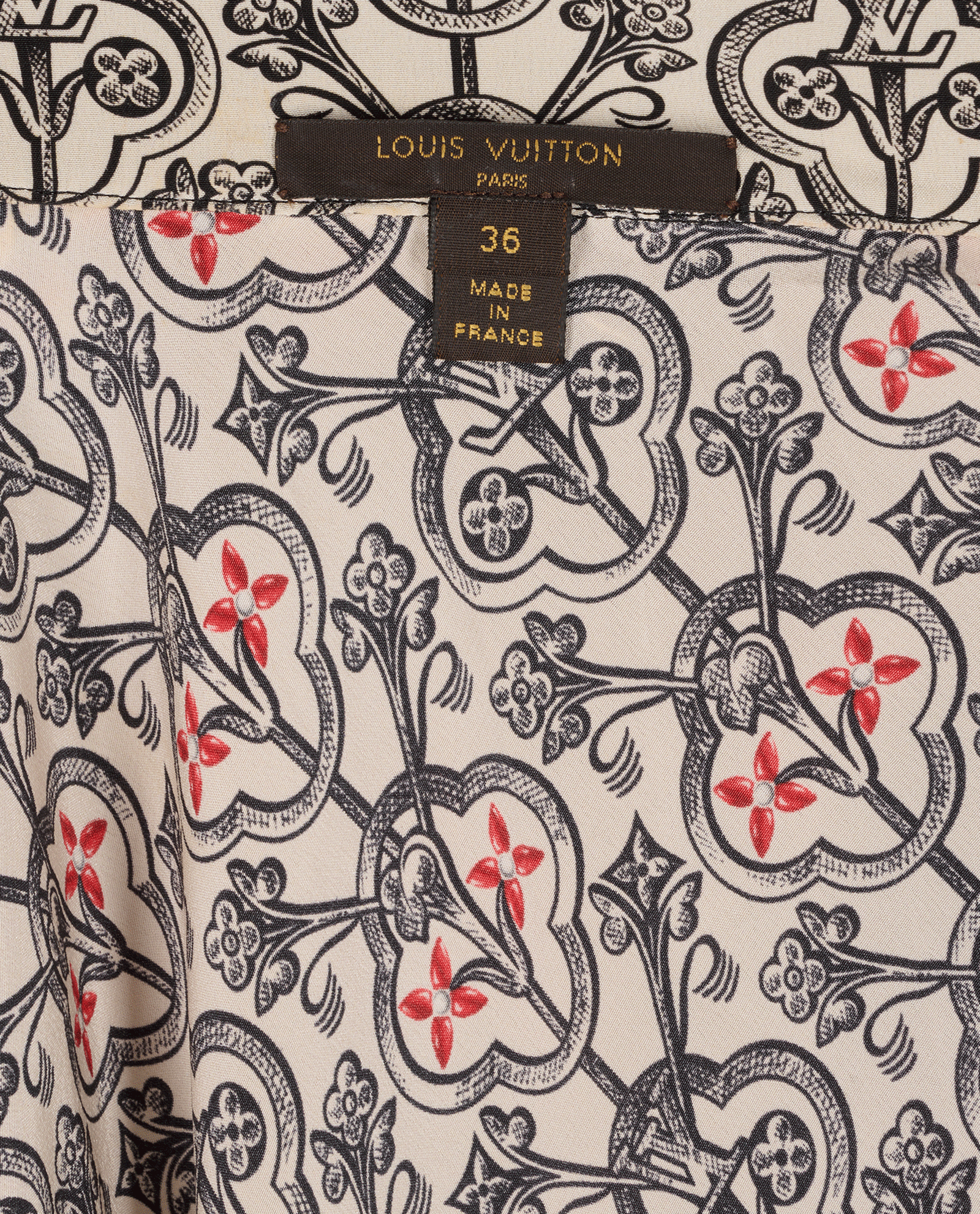 Louis Vuitton Monogram & Flower Motif Ruffled Dress, &pound;380, Clothing, Black/White, Silk, Other view