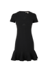 Victoria Beckham V-Neck Short Sleeves Dress, &pound;110, Clothing, Black, Silk/Wool, Front view