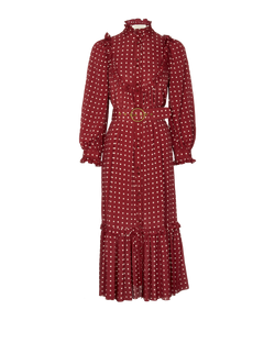 Zimmermann Polka Dot Belted Dress, Viscose, Red, UK 8, 3*