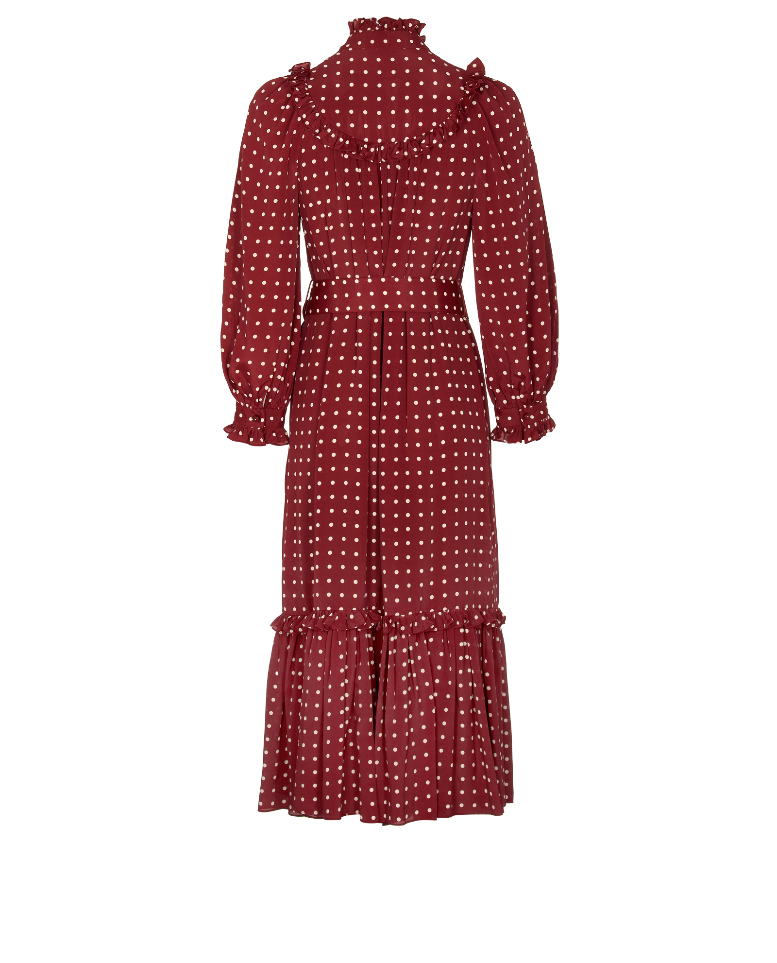 Zimmermann Polka Dot Belted Dress, &pound;150, Clothing, Red, Viscose, Back view
