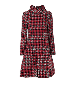 Chanel  Folded Collar Tweed Dress, Wool/Cotton, Red, UK8, 3*