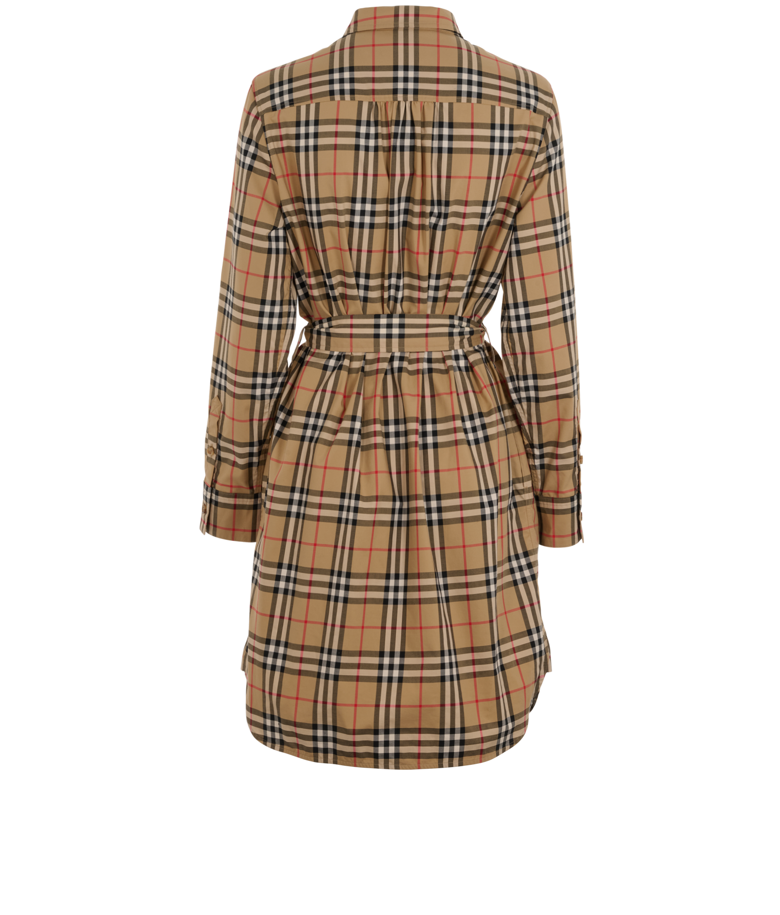 Burberry Novacheck Dress, &pound;280, Clothing, Beige, Cotton, Back view