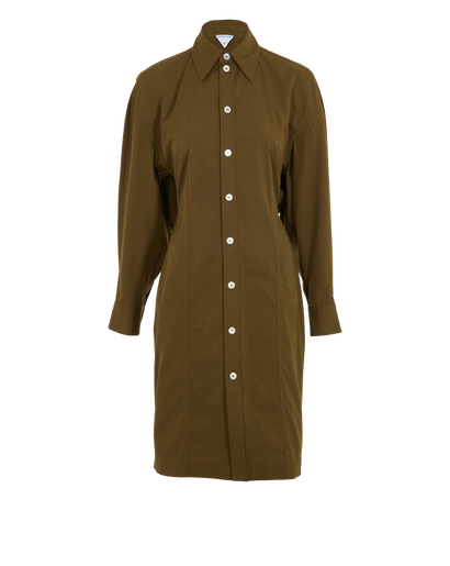 Bottega Veneta Shirt Dress, &pound;330, Clothing, Brown, Cotton/Viscose, Front view