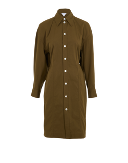 Bottega Veneta Shirt Dress, Cotton/Viscose, Brown, UK 4, 3*