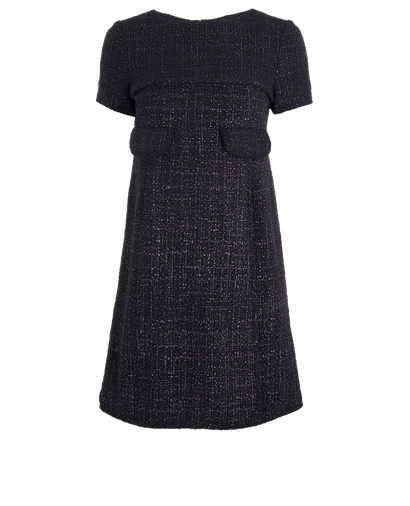 Chanel Front Pocket Dress, &pound;495, Clothing, Black/Purple, Viscose, Front view