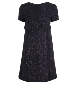 Chanel Front Pocket Dress, Cotton/Viscose, Purple/Blk, UK6, 2*