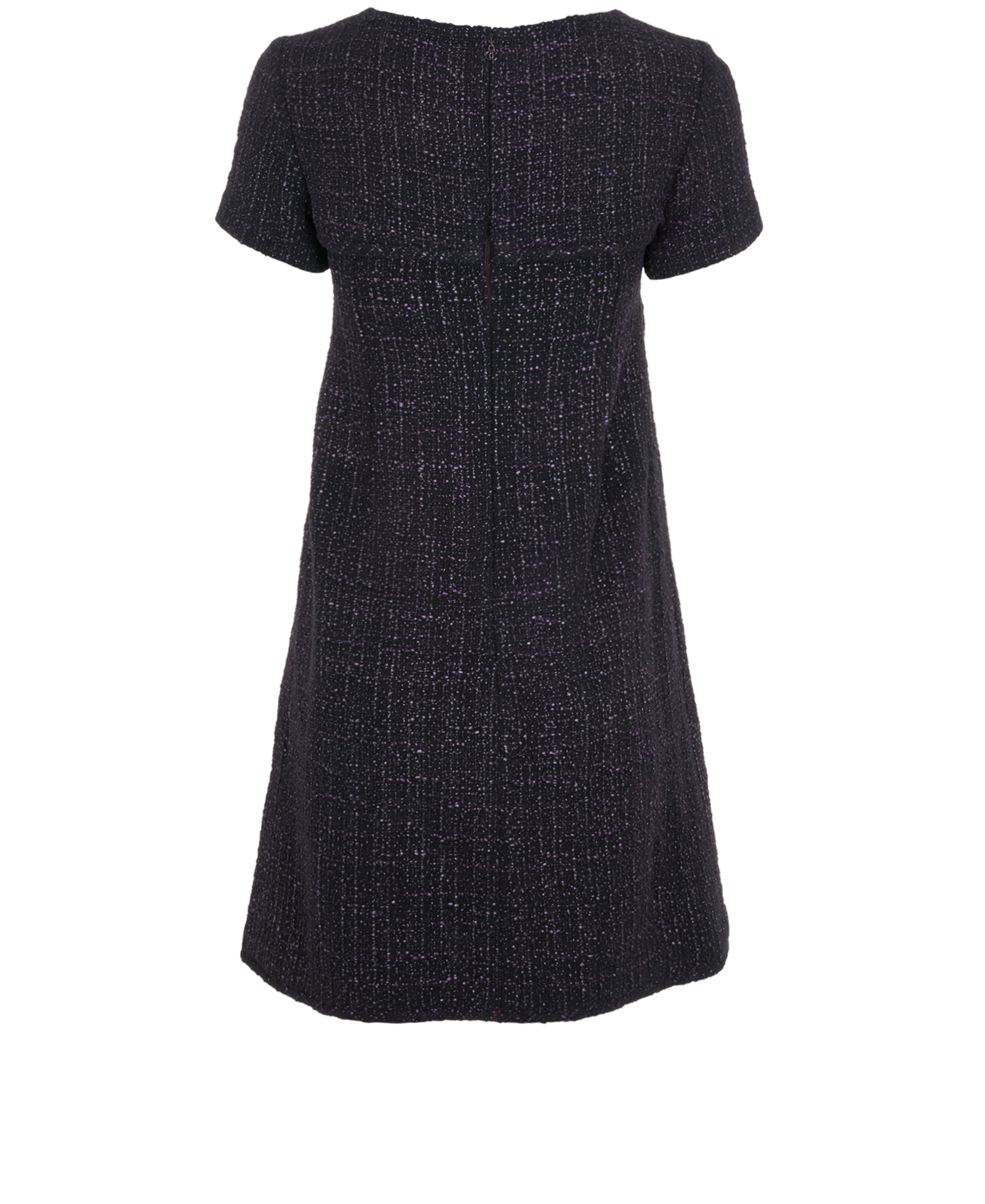 Chanel Front Pocket Dress, &pound;495, Clothing, Black/Purple, Viscose, Back view