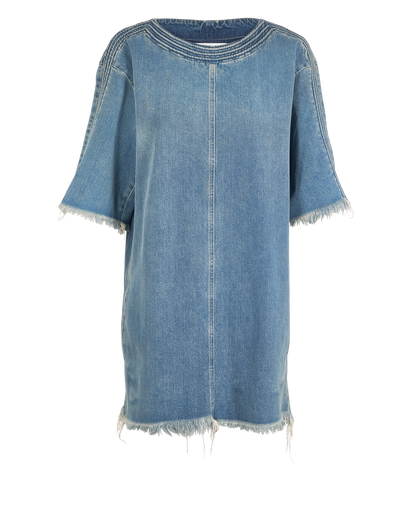 Chloe Distressed Mini Dress, £195, Clothing, Blue, Cotton, Front view