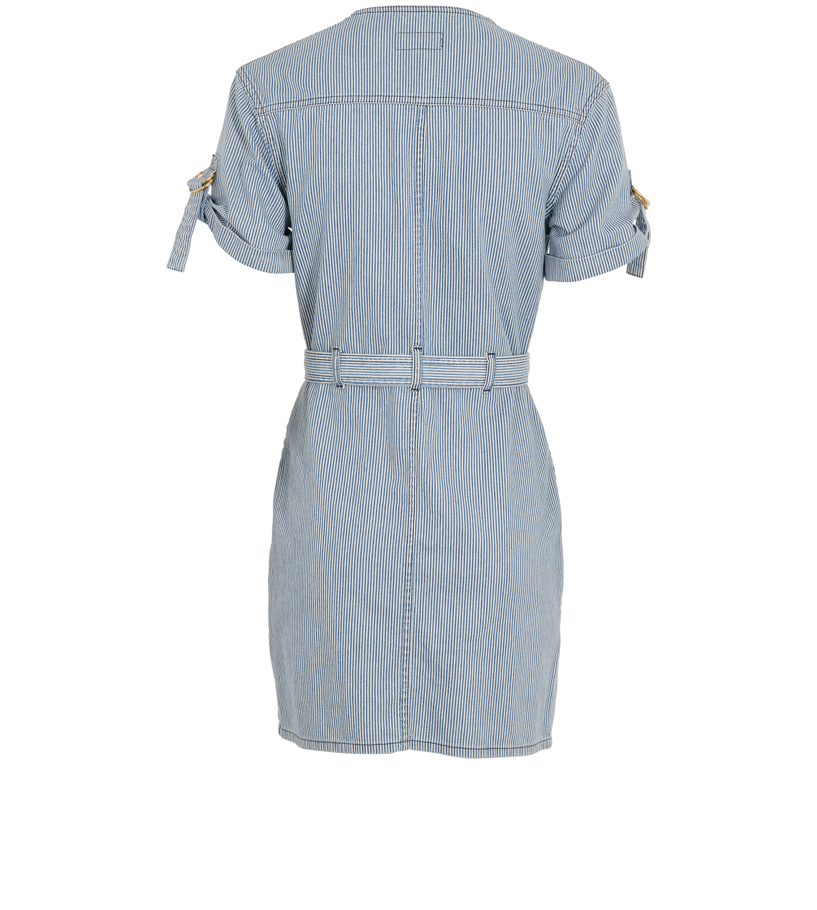 Celine Belted Stripe Mini Dress, &pound;350, Clothing, Blue/White, Cotton, Back view