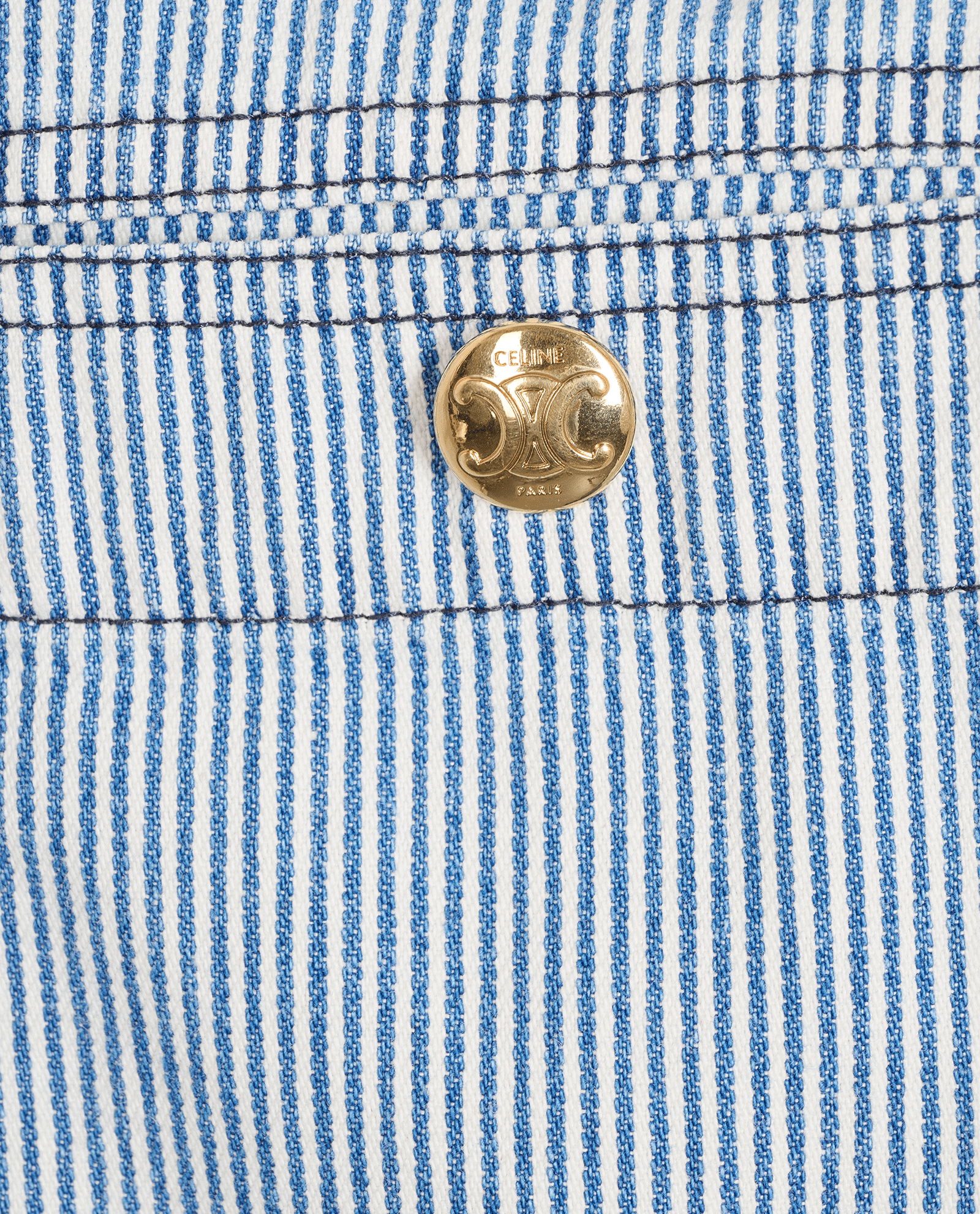 Celine Belted Stripe Mini Dress, &pound;350, Clothing, Blue/White, Cotton, Other view