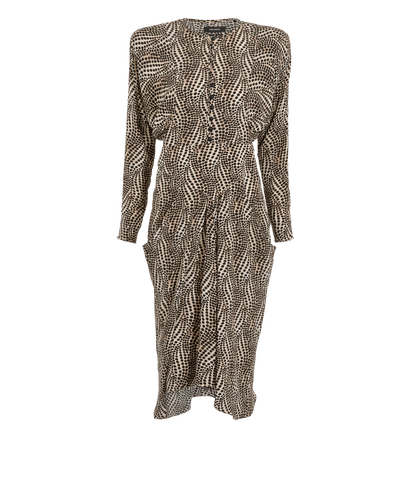 Isabel Marant Ibelky Dress, &pound;130, Clothing, Black/Cream, Silk, Front view