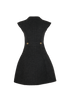 Chanel Buttoned Metallic Collar Dress, &pound;850, Clothing, Grey, Polyester (Polymer)/Silk/Wool, Back view