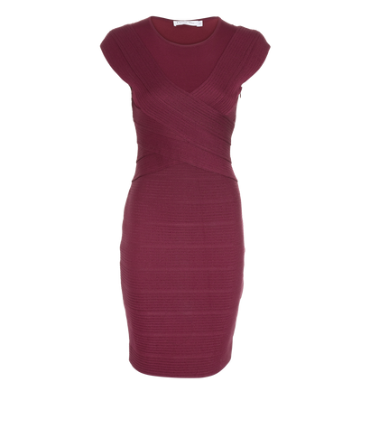 Christian Dior Bandage Dress, &pound;295, Clothing, Burgundy, Viscose, Front view