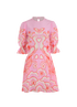 Valentino Birds Print Dress, &pound;250, Clothing, Pink/Red, Silk, Front view
