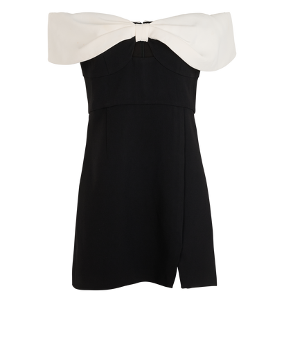 Self-Portrait Bow Mini Dress, &pound;80, Clothing, Polyester Mix, Front view