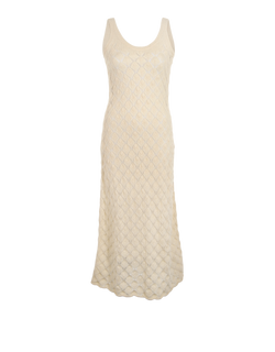 Chloe Open-Knit Sleeveless Maxi Dress, Cashmere, Cream, Sz XS, 3*