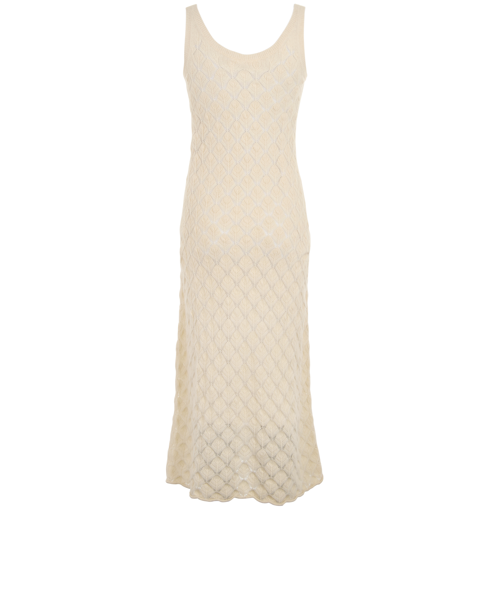 Chloe Open-Knit Sleeveless Maxi Dress, &pound;450, Clothing, Cream, Cashmere, Back view