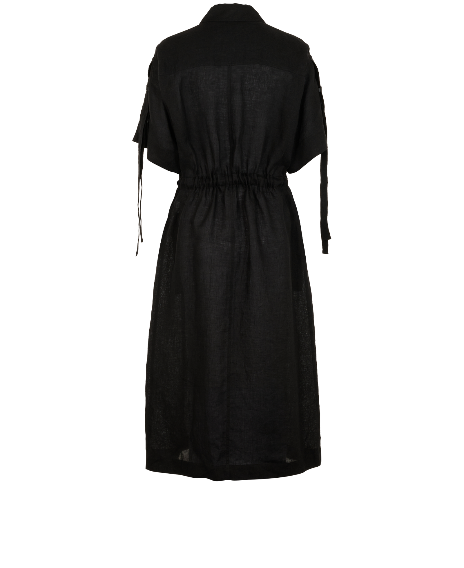 LOEWE Paula's Ibiza Button Up Dress, &pound;250, Clothing, Black, Linen, Back view