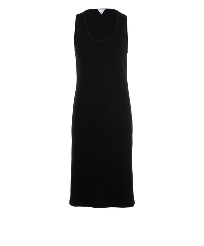 Bottega Veneta Ribbed Sleeveless Midi Dress, &pound;175, Clothing, Black, Cotton, Front view