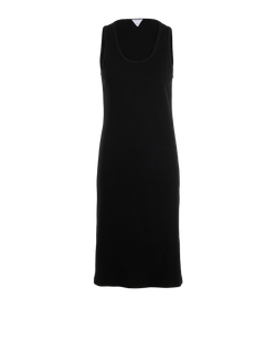 Bottega Veneta Ribbed Sleeveless Midi Dress, Cotton, Black, Sz M, 3*