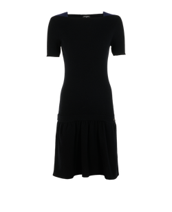Chanel Short Sleeve Dress, Wool/Cashmere, Black, UK10, 2*