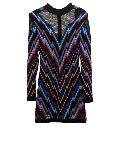 Balmain Geometric Dress, &pound;240, Clothing, Black/Red, Viscose, Front view