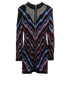 Balmain Geometric Dress, &pound;240, Clothing, Black/Red, Viscose, Back view