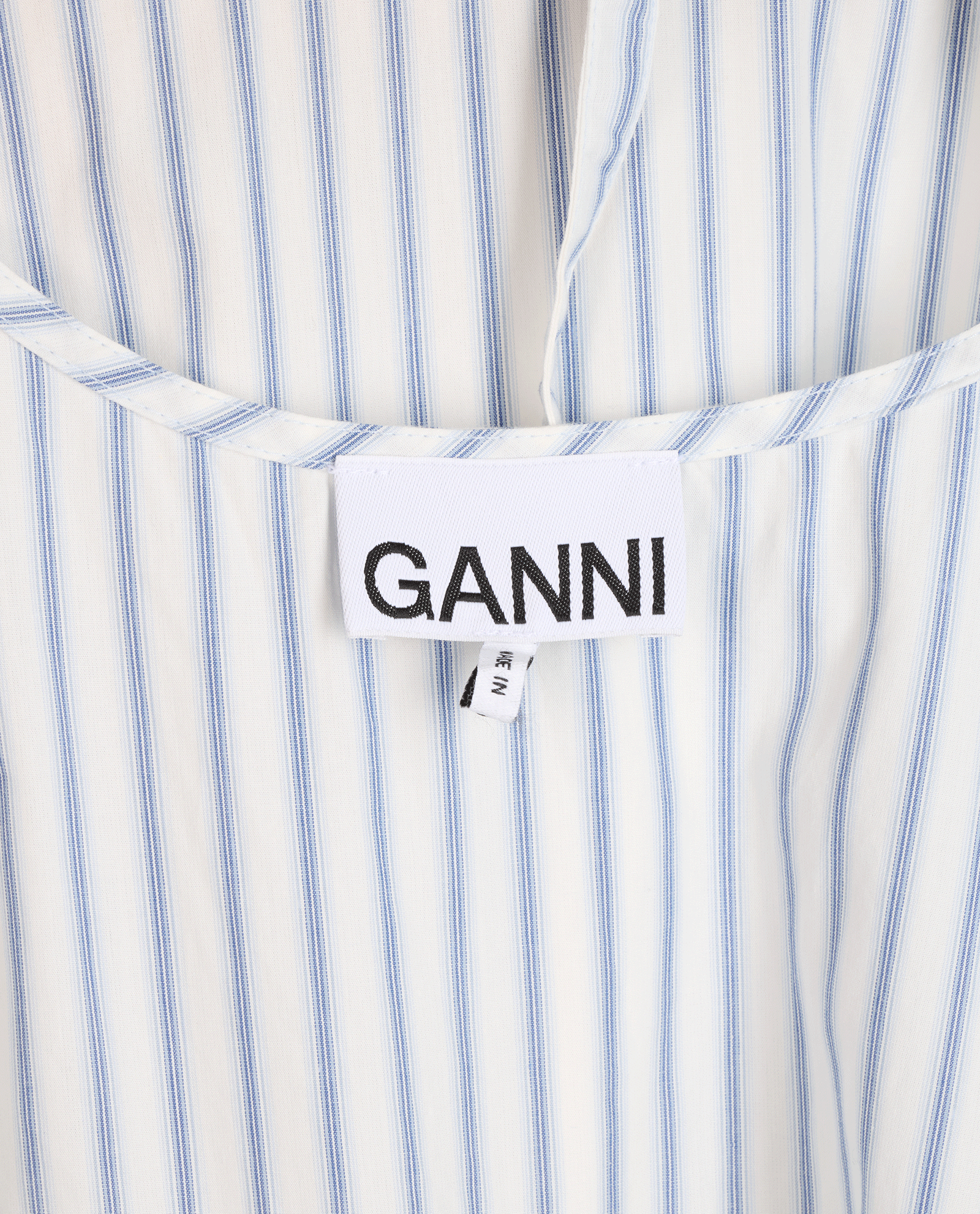 Ganni Striped Mini Dress, &pound;95, Clothing, Blue/White, Cotton, Other view