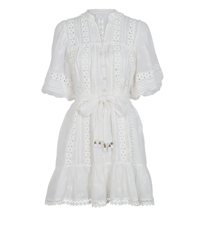 Zimmermann Aster Embroidered Midi Dress, &pound;350, Clothing, White, Cotton, Front view