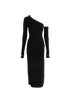 Dolce & Gabbana One Shoulder Midi Dress, &pound;230, Clothing, Black, Viscose, Front view