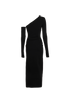 Dolce & Gabbana One Shoulder Midi Dress, &pound;230, Clothing, Black, Viscose, Back view