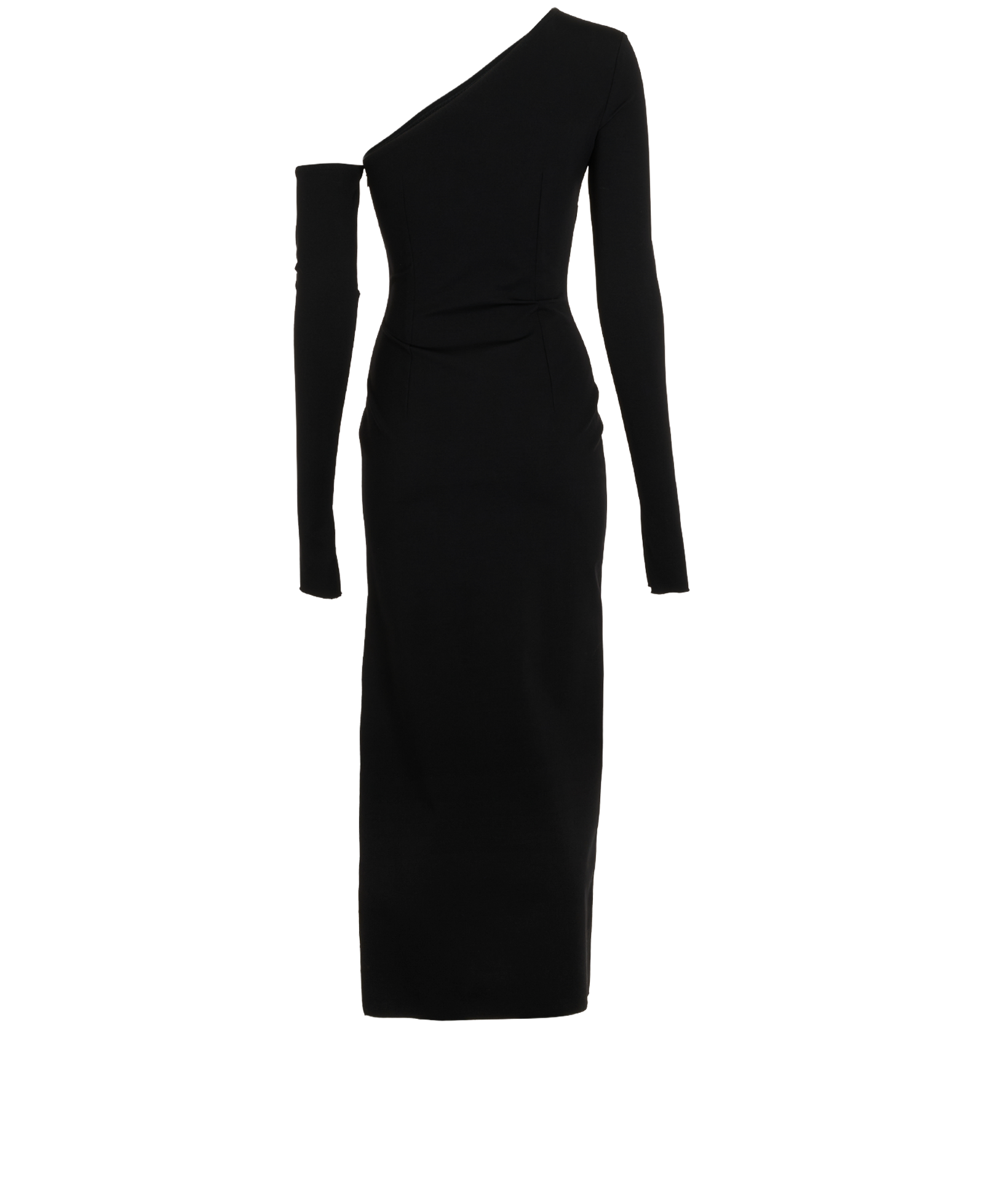 Dolce & Gabbana One Shoulder Midi Dress, &pound;230, Clothing, Black, Viscose, Back view