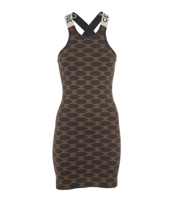 Celine Trimophe Mini Dress, Silk/Cotton, Brown, Sz XS, 2*
