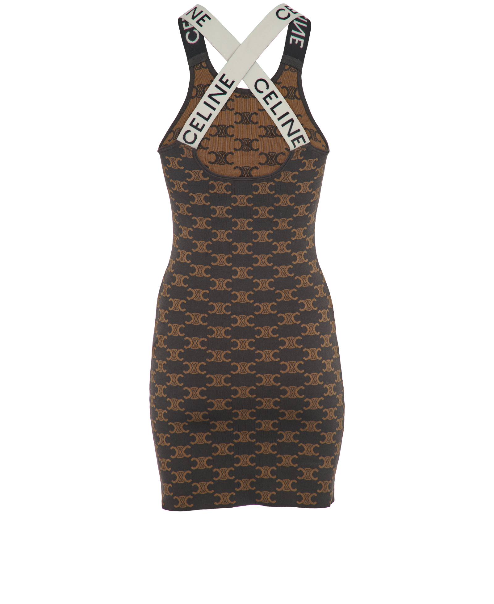 Celine Trimophe Mini Dress, &pound;295, Clothing, Brown, Cotton/Silk, Back view