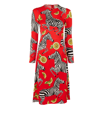 Dolce & Gabbana Zebra Printed Dress, &pound;195, Clothing, Red, Silk, Front view