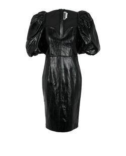 Rotate Irina Midi Dress, Polyurethane/ Faux Leather, Black, UK8, 2*