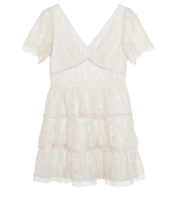 Self Portrait Lace Embellished Mini Dress, Polyamide, UK10, 2*