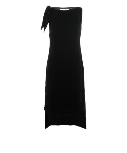 Christian DIor Velvet Midi Dress, &pound;330, Clothing, Black, Viscose, Front view